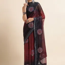 FABMORA Embroidered Lycra Saree-picture-35