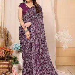 moda rapido ANAND SAREES Warli Printed Poly Georgette Saree-picture-25