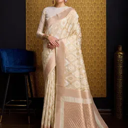 VASTRA-THE FACTORY STORE Ethnic Motifs Woven Design Zari Saree-picture-32