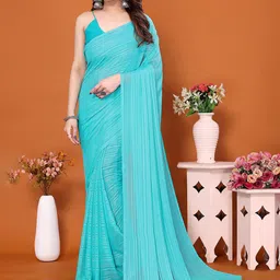 ANAND SAREES Striped Satin Saree-image-32