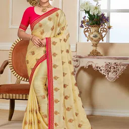 Mitera Embellished Embroidered Silk Blend Saree-picture-24