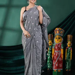 Angoshobha Floral Embroidered Saree-image-15
