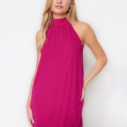Trendyol Round Neck Tie Up A-Line Mini Dress-picture-33