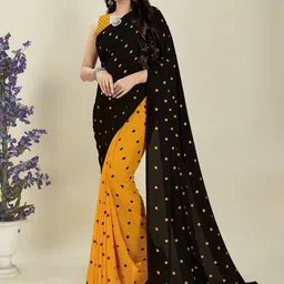 ANAND SAREES Polka Dot Printed Half And Half Saree With Blouse Piece-image-25