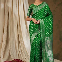 Ishin Ethnic Motifs Woven Design Zari Kanjeevaram Saree-image-9