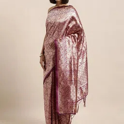 Ishin Ethnic Motifs Woven Design Zari Banarasi Saree-image-80