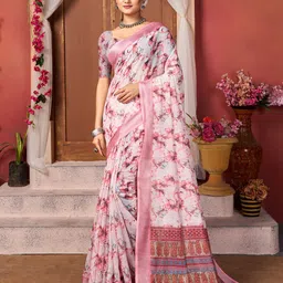 KALINI Floral Printed Zari Mysore Silk Saree-image-18