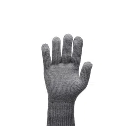 513 Men Grey Melange Solid Knitted Glove-image-22