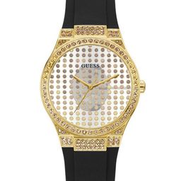 GUESS Women Embellished Dial & Leather Straps Analogue Watch GW0482L1-picture-3