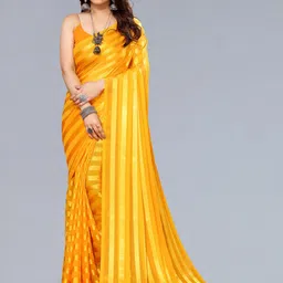 ANAND SAREES Striped Printed Satin Saree-image-46