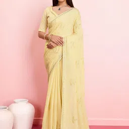 Mitera Ethnic Motifs Sequinned Pure Chiffon Saree-picture-48