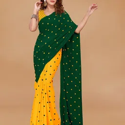 moda rapido ANAND SAREES Polka Dot Printed Half and Half Saree-picture-34