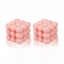 atorakushon Peach 2 Pieces Bubble Soy Wax Vanilla Scented Pillar Candles-picture-10