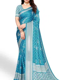 FABMORA Floral Printed Pure Chiffon Saree-picture-23