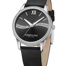 Kenneth Cole Men Black Embellished Dial & Black Leather Straps Analogue Watch-picture-30