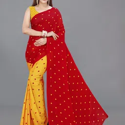 moda rapido ANAND SAREES Polka Dot Printed Georgette Saree-picture-14