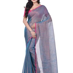 DESH BIDESH Solid Handloom Taant Saree-picture-45