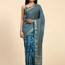 RACHNA Batik Printed Zari Saree-picture-27