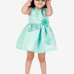 KidsDew Sea Green Fit and Flare Dress-picture-32