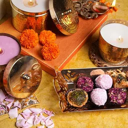 OHRIA AYURVEDA Copper Toned Brass Sandalwood Candles-picture-19