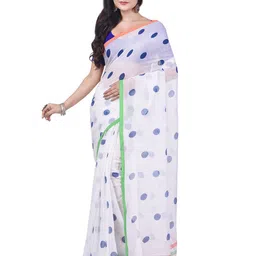 DESH BIDESH Geometric Peinted Pure Cotton Taant Saree-image-49