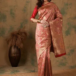 Sangria Ethnic Motifs Woven Design Kanjeevaram Sarees-image-49