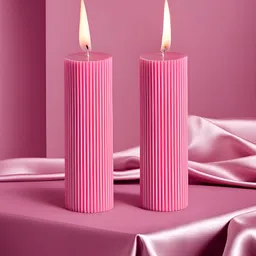 atorakushon Pink 2 Pieces Textured Scented Pillar Candles-picture-8
