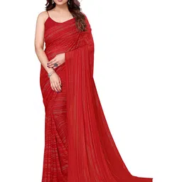 moda rapido ANAND SAREES Striped Printed Satin Saree-picture-30