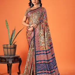 SANGAM PRINTS Floral Printed Pashmina Saree-image-48