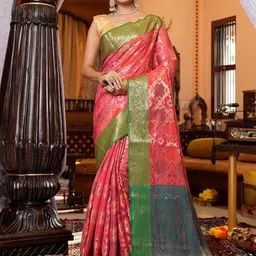 KALINI Ethnic Motifs Woven Design Zari Banarasi Saree-picture-43