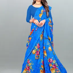 moda rapido ANAND SAREES Floral Printed Georgette Saree-picture-24