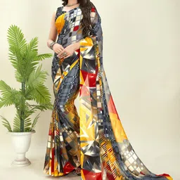 moda rapido ANAND SAREES Abstract Printed Georgette Saree-picture-35