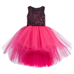 Toy Balloon kids Girls Pink Sequence Embellished Layered Net Dress-picture-38