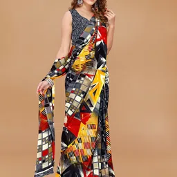 moda rapido ANAND SAREES Abstract Printed Georgette Saree-picture-23