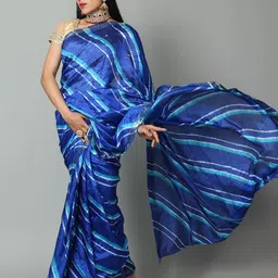 Kishori Sarees Leheriya Zari Pure Crepe Saree-image-15