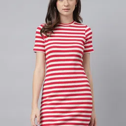 Xpose Round Neck Striped Sheath Dress-picture-15