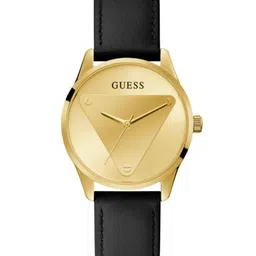 GUESS Women Gold-Toned Printed Dial & Black Leather Straps Analogue Watch GW0399L3-Black-image-55