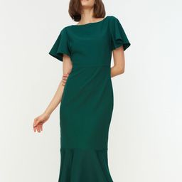 Trendyol Flutter Sleeves Sheath Midi Dress-image-37