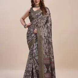 Ishin Floral Zari Silk Blend Saree-picture-27