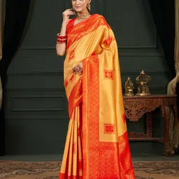 MIMOSA Ethnic Motif Woven Design Zari Kanjeevaram Saree-picture-30