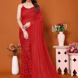 ANAND SAREES Striped Satin Saree-image-64