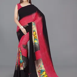 moda rapido ANAND SAREES Ethnic Motifs Printed Georgette Saree-picture-21