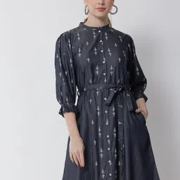 Tulsattva Women Blue Floral Dress-image-26