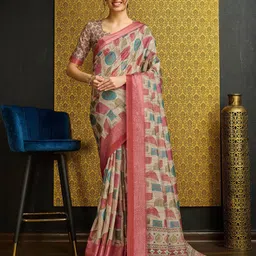 Ishin Ethnic Motifs Printed Sequinned Saree-image-5