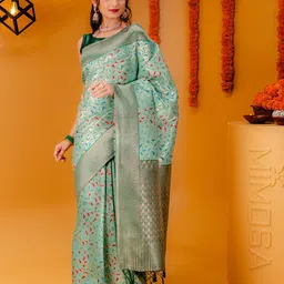 MIMOSA Ethnic Motifs Woven Design Zari Kanjeevaram Saree-image-61