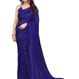 moda rapido ANAND SAREES Striped Printed Satin Saree-picture-16
