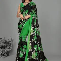 moda rapido ANAND SAREES Floral Print Georgette Saree-picture-15