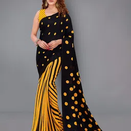 moda rapido ANAND SAREES Polka Dot Printed Half and Half Saree-picture-23