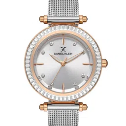 Daniel Klein Women Silver-Toned Embellished Dial & Silver Toned Embellished Straps Analogue Watch-picture-24