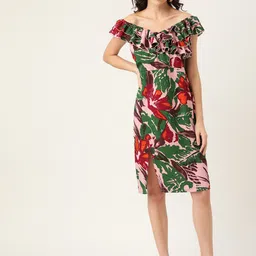 DODO & MOA Floral Off-Shoulder Sheath Dress-picture-12